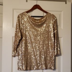 Calvin Klein Tops - Calvin Klein Gold Sequin Shirt Calvin Klein Tops - Calvin Klein Gold Sequin Shirt
